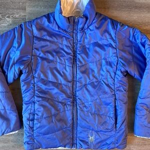 SPYDER Girl's Reversible Snow/ski jacket, size 8 , Periwinkle/white